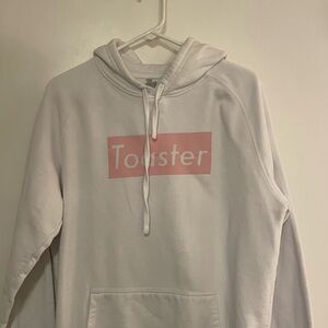 Cozy White and Pink Hoodie by
